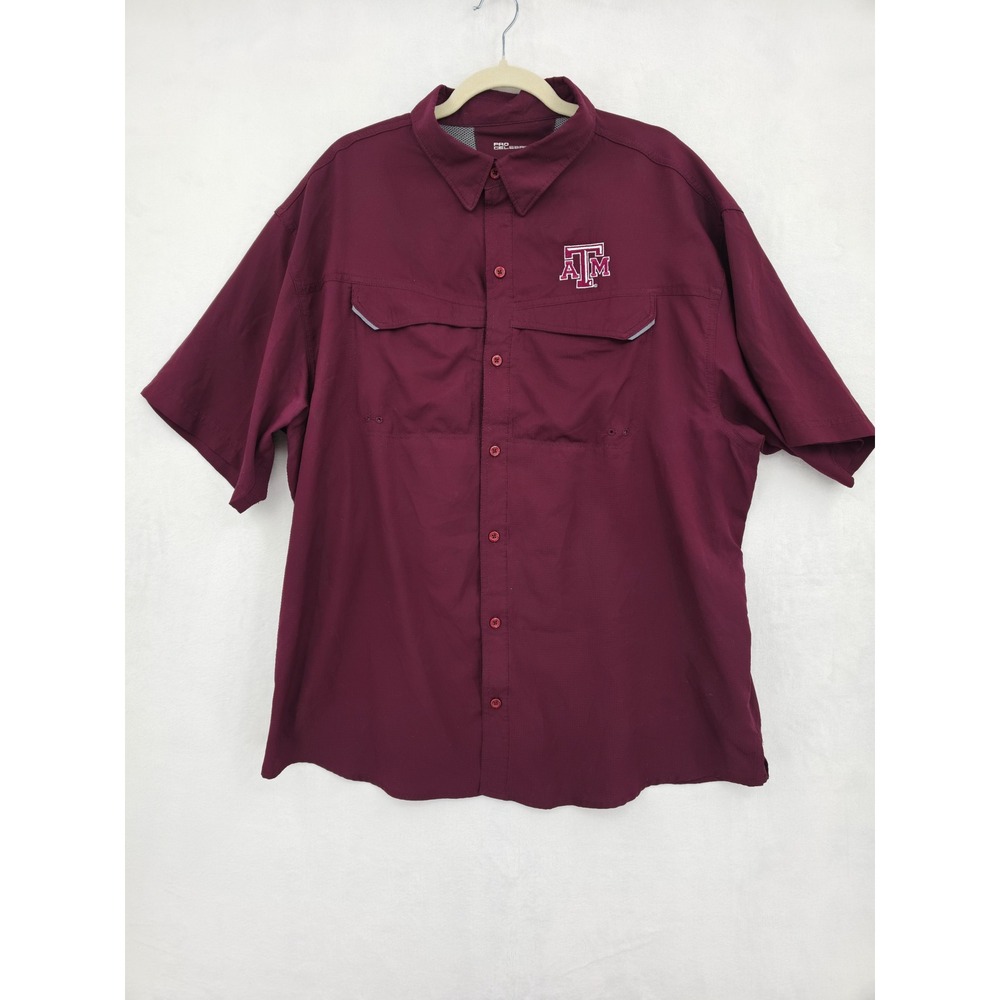 Pro Celebrity Texas A&M Aggies Mens XL Maroon Button Down Shirt SS Collegiate